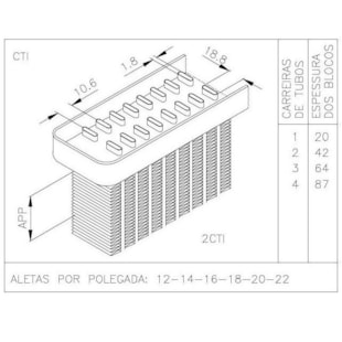 BLOCO RADIADOR FORD CARGO 1519 / 1621 / 2323 INTERCOOLADO 1991 A 1993 / VW VOLKSWAGEN 16-170 /16-220 /24-220 1991 A 1993 - VISCONDE