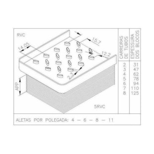 BLOCO RADIADOR MF 220/ 310/ 1630 COLHEITADEIRA - PINGUIM