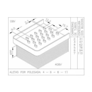 BLOCO RADIADOR MF 292 / 295 / 296 - PINGUIM