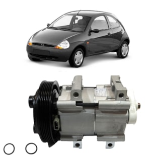 COMPRESSOR AR CONDICIONADO FORD ESCORT 1983 A 2003/ECOSPORT 2003 A 2012/FIESTA 1995 A 2019/ KA 1997 A 2015/ RANGER 1998> - MAHLE