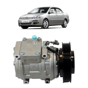 COMPRESSOR TOYOTA COROLLA 2002 A 2007 10P15C 12V 6PK R134A - PROCOOLER COMPRESSOR TOYOTA COROLLA 2002 A 2007 10P15C 12V 6PK R134A - PROCOOLER