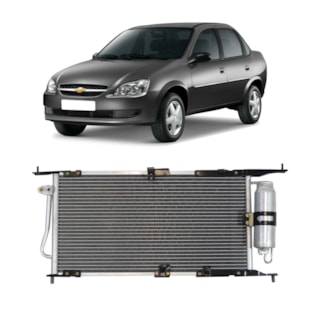CONDENSADOR GM CHEVROLET CORSA CLASSIC 1.0 / 1.6 16V 2002 A 2010 - PROCOOLER CONDENSADOR GM CHEVROLET CORSA CLASSIC 1.0 / 1.6 16V 2002 A 2010 - PROCOOLER