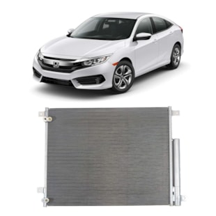 CONDENSADOR HONDA CIVIC 2.0 16V FLEX 2017 > COM AR / AUTOMATICO / MANUAL  - PROCOOLER