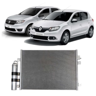 CONDENSADOR RENAULT LOGAN / SANDERO 1.0 / 1.6 8V / 16V 2007 A 2015
 - DENSO