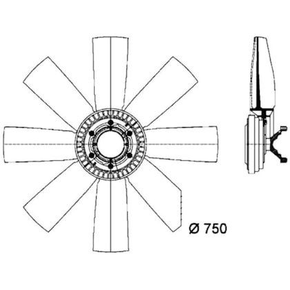 CONJUNTO EMBREAGEM VISCOSA VOLVO NH12 / FH12 1993 A 2003 - BEHR HELLA CONJUNTO EMBREAGEM VISCOSA VOLVO NH12 / FH12 1993 A 2003 - BEHR HELLA