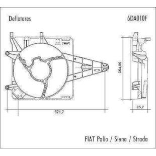 DEFLETOR FIAT PALIO / SIENA / STRADA MPFI / 1.5/1.6 8/16V 1996 A 2000 SEM AR - VALEO