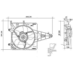 GMV VENTOINHA DEFLETOR FIAT PALIO / WEEKEND / STRADA / SIENA 1.0 / 1.5 / 1.6 8V / 16VMPFI 1996 A 2001 COM AR  - VALEO