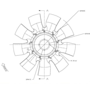HELICE VW VOLKSWAGEM 8150E / 9150E / 13170E / 13180E / 15170E CUMMINS /FORD CARGO C 815E CUMMINS INTERACT 2006 A 2011 - BORGWARNER
