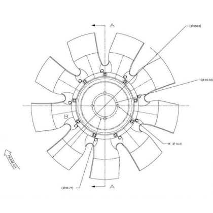 HELICE VW VOLKSWAGEM 8150E / 9150E / 13170E / 13180E / 15170E CUMMINS /FORD CARGO C 815E CUMMINS INTERACT 2006 A 2011 - BORGWARNER