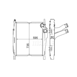 INTERCOOLER MERCEDES BENZ AXOR 1933 2005 A 2019 / 2533 2005 A 2020 / 2826 2006 A 2019 / 2831 2006 A 2021 /3131 2011>2020 - MAHLE