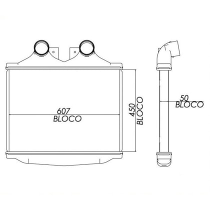 INTERCOOLER MERCEDES LO610 / 914 / 915 / L1218 / 1418 / 1215C / 1718M / OF 1417 / 712 / 914 / LK1620 / BOMBA - MAHLE