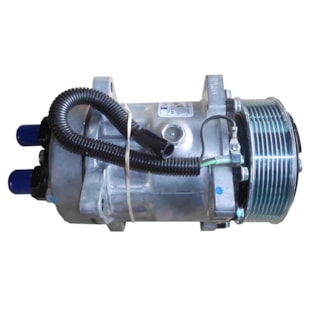 MONTAGEM COMPRESSOR UNIVERSAL SELTEC / SANDEN 7H15 8PK 24V SAIDA RT COM ORELHA - COOLERTRUCK