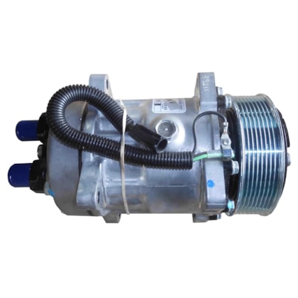 MONTAGEM COMPRESSOR UNIVERSAL SELTEC / SANDEN 7H15 8PK 24V SAIDA RT COM ORELHA - COOLERTRUCK