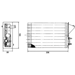 RADIADOR AQUECIMENTO FIAT FIORINO 1985 A 1998 / UNO 1985 A 2010/ 1.0/1.5/1.6 /PREMIO 1.5/1.6 1985 A 1995 SEM VALVULA - VALEO