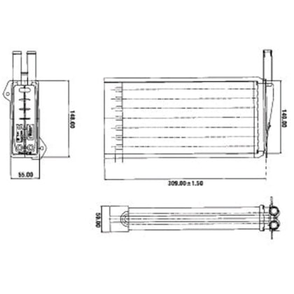 RADIADOR AQUECIMENTO FORD ESCORT 1993 A 2002 /VERONA 1990 A 1996 /VW VOLKSWAGEN LOGUS /  POINTER 1.6 / 1.8 1993 > SEM AR - VALEO