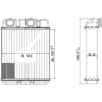 RADIADOR AQUECIMENTO RENAULT LOGAN / SANDERO 1.0 / 1.6 8V / 1.6 16V - M. MARELLI