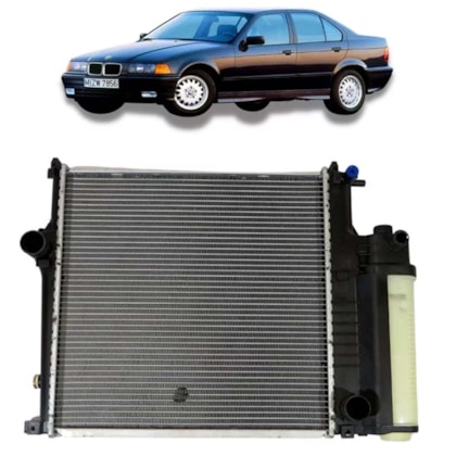 RADIADOR BMW SERIE 3 E36 1992 A 1998 318 / 323 / 325 2.5 L6 COM RESERVATORIO / COM AR / AUTOMATICO / MANUAL - MAHLE