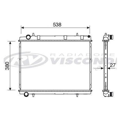 RADIADOR CITROEN C4 / PALLAS / PICASSO 2007 A 2015 / PEUGEOT 307 / 308 / 407 / 408 2.0 2006 A 2016  - VISCONDE RADIADOR CITROEN C4 / PALLAS / PICASSO 2007 A 2015 / PEUGEOT 307 / 308 / 407 / 408 2.0 2006 A 2016  - VISCONDE