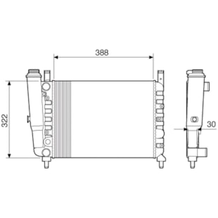 RADIADOR FIAT ELBA 1986 A 1989 / FIORINO 1981 A 1989 / PREMIO 1985 A 1989 / UNO 1984 A 1988 1.3 SEM AR / MANUAL - VISCONDE