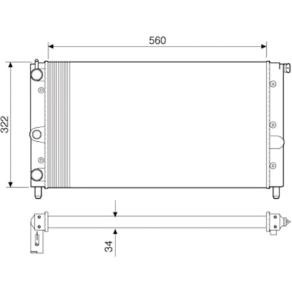 RADIADOR FIAT ELBA / FIORINO / PREMIO / UNO 1.0/1.4/1.5/1.6 1996 A 2001 / OGGI / SPAZIO 1982 A 1987 / SEM AR / MANUAL  - VISCONDE