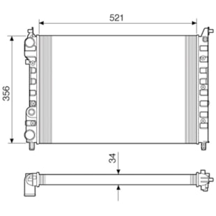 RADIADOR FIAT PALIO / SIENA / STRADA  1.0 / 1.3 / 1.5 / 1.6 8V / 16V MPFI 1996 A 2000 COM / SEM AR / MANUAL - VISCONDE