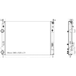 RADIADOR FIAT PALIO/  STRADA/  SIENA 1.0/1.3/1.6/1.8 FIRE 2000 A 2013 / IDEA 1.4 / 1.8  2006 A 2013 COM / SEM AR MANUAL  - BEHR HELLA