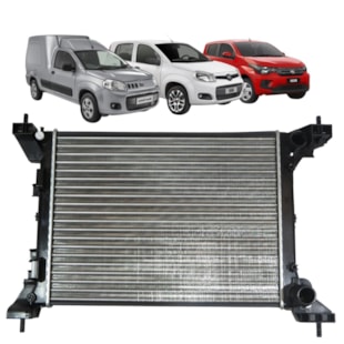 RADIADOR FIAT UNO / PALIO 1.0/1.4 2010> FIORINO 1.4 2014> GRAND SIENA 1.4/1.6 2012> / MOBI 1.0 2016 > COM AR  - PROCOOLER