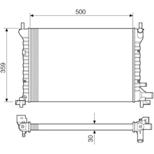 RADIADOR FORD COURRIER / FIESTA COM OU SEM AR MOTOR ENDURA 1.3 1996 A 1999 - VISCONDE