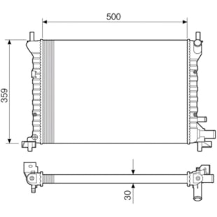 RADIADOR FORD COURRIER / FIESTA MOTOR ENDURA 1.3 / 1.4 1996 A 1999 COM / SEM AR - VISCONDE