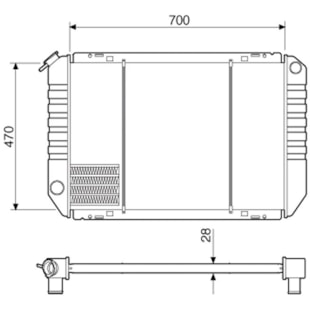RADIADOR FORD F1000 1992 A 1994 - VISCONDE