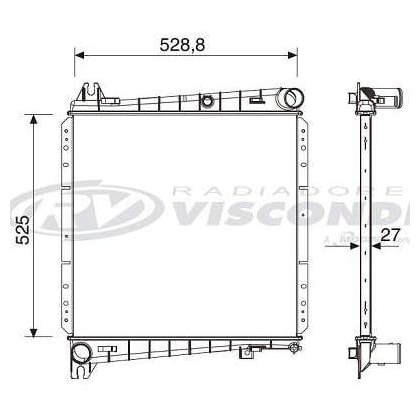 RADIADOR FORD RANGER 3.0 8 / 16V 4X4 / 4X2 TURBO DIESEL ELETRONICA 2006 > COM / SEM AR MANUAL - VISCONDE