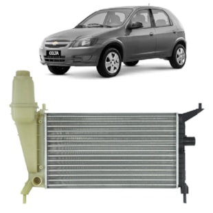 RADIADOR GM CHEVROLET CELTA 1.0 / 1.4 2000 A 2006 VHC COM RESERVATORIO SEM AR / MANUAL  - VALEO RADIADOR GM CHEVROLET CELTA 1.0 / 1.4 2000 A 2006 VHC COM RESERVATORIO SEM AR / MANUAL  - VALEO