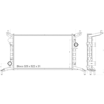 RADIADOR GM CHEVROLET CELTA 2007 A 2019 / PRISMA 2006 A 2013 1.0 / 1.4 SEM AR  - M. MARELLI RADIADOR GM CHEVROLET CELTA 2007 A 2019 / PRISMA 2006 A 2013 1.0 / 1.4 SEM AR  - M. MARELLI