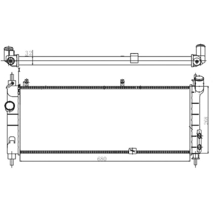 RADIADOR GM CHEVROLET CORSA 1.0 A 1.6  / TIGRA 1.6 1994 A 2002 COM AR MANUAL  - M. MARELLI RADIADOR GM CHEVROLET CORSA 1.0 A 1.6  / TIGRA 1.6 1994 A 2002 COM AR MANUAL  - M. MARELLI