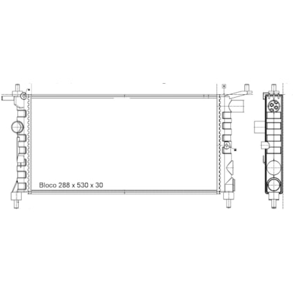 RADIADOR GM CHEVROLET CORSA / PICK UP 1.0 / 1.4 / 1.6 1994 > SEM AR  - M. MARELLI
