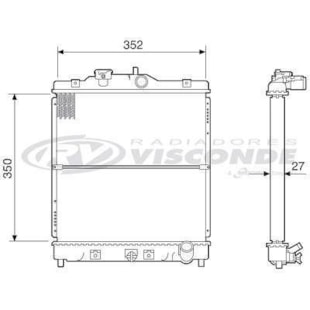 RADIADOR HONDA CIVIC 1.5 / 1.6 / 1992 A 2000 / COM AR / AUTOMATICO - VISCONDE