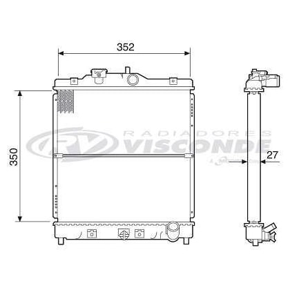RADIADOR HONDA CIVIC 1.5 / 1.6 / 1992 A 2000 / COM AR / AUTOMATICO - VISCONDE