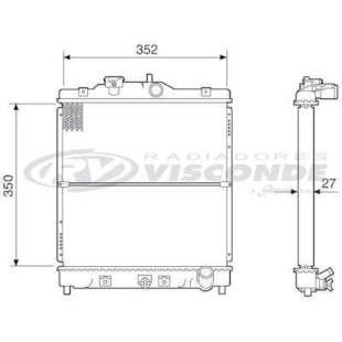 RADIADOR HONDA CIVIC 1.5 / 1.6 1992 A 2000 - VISCONDE
