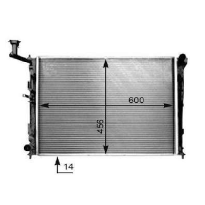 RADIADOR HYUNDAI I30 2.0 16V 2009 A 2012 / ELANTRA 2.0 2007 A 2010 / KIA CERATO 2.0 2011 A 2013 / AUTOMATICO  - M. MARELLI