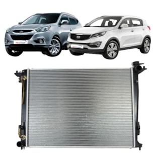 RADIADOR HYUNDAI IX35 2010 A 2015 / KIA SPORTAGE 2.0 2011 > COM AR / AUTOMATICO - PROCOOLER