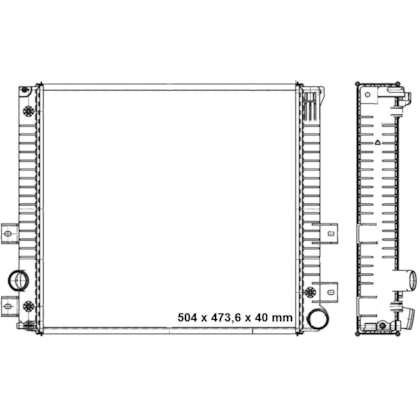 RADIADOR MERCEDES BENZ ACCELO 715C / 915C 2004 > / 815 / 1016 / OM-924  EURO V 2012 > - BEHR HELLA