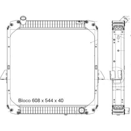 RADIADOR MERCEDES BENZ CAMINHAO L1218 / L1418 / L1620 / LK1620 INTERCOOLER 1997 A 2005 / ONIBUS OF1721 1997 A 2004 - M. MARELLI