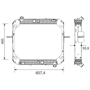 RADIADOR MERCEDES BENZ L 712 C / 914C CARA CHATA COM LATERAL - VISCONDE