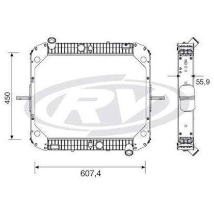 RADIADOR MERCEDES BENZ ONIBUS OF1417 / LO914 COM LATERAL - VISCONDE