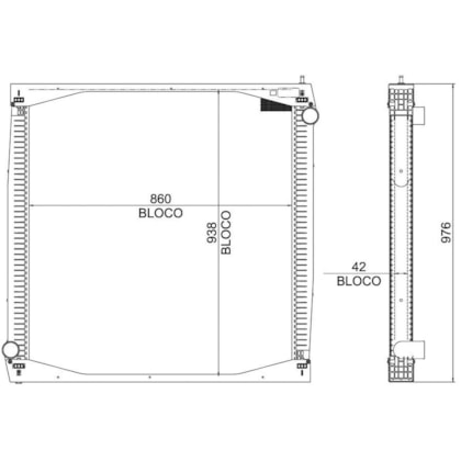 RADIADOR PARA SCANIA SERIE 4 R / T 114 / 124 / 144 / 164 COM LATERAL 1998 A 2007 COM / SEM AR - M. MARELLI