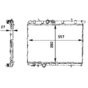 RADIADOR PEUGEOT 206 / 207 / 307 / HOGGAR (TODOS MODELOS) / 1.6 / CITROEN C4 1.6 / XSARA PICASSO / COM / SEM AR / MANUAL - BEHR HELLA