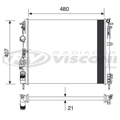 RADIADOR RENAULT CLIO II 1999 EM DIANTE / LOGAN / SANDERO 2007 A 2015 1.0 16V / 1.6 8V / 16V COM AR - VISCONDE