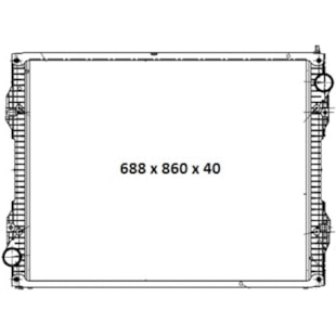 RADIADOR SCANIA SERIE 5 P / K 2008 > COM LATERAL (CAMINHAO / ONIBUS) PEQUENO  - BEHR HELLA