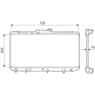 RADIADOR TOYOTA COROLLA 1.6 / 1.8 1993 A 2001 / AUTOMATICO / COM / SEM AR - VISCONDE