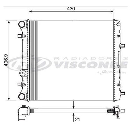 RADIADOR VW VOLKSWAGEN FOX 2006 >/ GOL 2008 >/ 1.0 / 1.6 / SAVEIRO 2009 >/ 1.6 / 1.8 / VOYAGE 2008 >/ 1.0 / 1.6   - VISCONDE